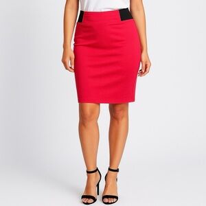 SOHO Apparel Red Pencil Skirt Women’s Size M Stretch Bodycon Office
